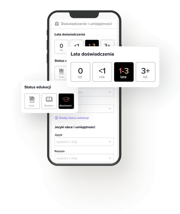 Proces rejestracji w Talentmatch przedstawiony na smartfonie